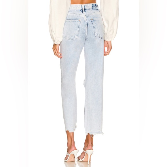 Free People Tapered Baggy Boyfriend Distressed Jeans Purple Rock Light Wash NEW - Picture 8 of 12